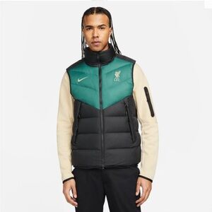 NEW Nike Men's Black and Teal Puffer Vest